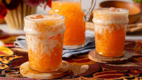 طرز تهیه آب هویج بستنی با بستنی زعفرانی در سه سوت طرز تهیه آب هویج بستنی با بستنی زعفرانی در سه سوت